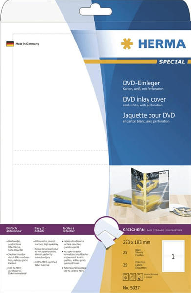 Herma DVD-Einleger, 273 x 183 mm, weiß (5037)