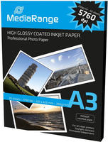 MediaRange MRINK109, MediaRange Foto Papier hochgl&auml;nzend A3 200g 50 Blatt