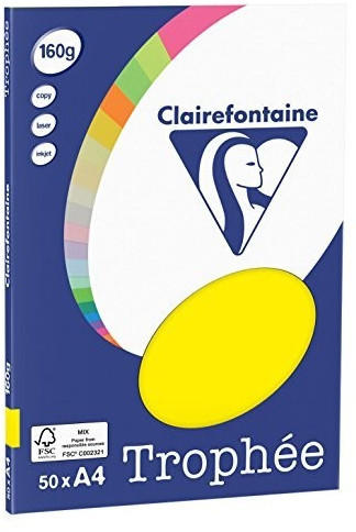 Clairefontaine Papier, A4, 160g/qm, kanariengelb (4167C)