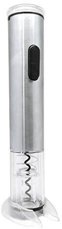 VinBouquet Elektrischer Korkenzieher, Mangan-Stahl Und Abs, Silberfarben, 32 X 10 X 9 Cm