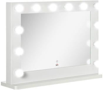 HomCom Hollywood 12 LED-Lampen 80x60 cm wei&szlig;