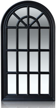 Casa Chic Savile Französischer Fensterspiegel Holzrahmen 86x46 cm schwarz