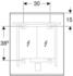 Geberit Option Plus Square Lichtspiegel 60 cm mit direkter und indirekter Beleuchtung schwarz matt (502.781.14.1)