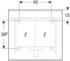 Geberit Option Plus Square Lichtspiegel 75 cm mit direkter und indirekter Beleuchtung schwarz matt (502.782.14.1)