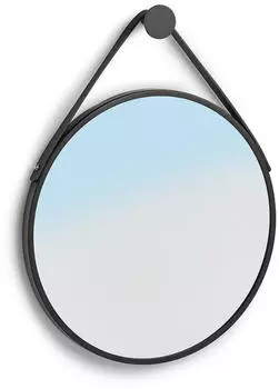 Zeller Present Wandspiegel Schwarz Glas rund 40x40x2 cm