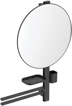 Ideal Standard Alu+ Beauty Bar Accessoires-Kombination L800 mit Spiegel Ø 50 cm silk black