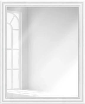 WANDStyle Wandspiegel H390 aus Massivholz in Weiß gemasert 36x96 cm im Stil Landhaus
