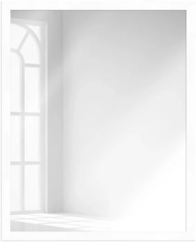 WANDStyle Wandspiegel H960 aus Massivholz in Weiß 63x83 cm im Stil Modern