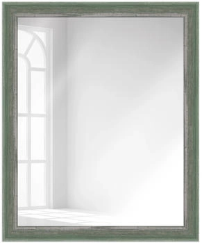 WANDStyle Wandspiegel H640 aus Massivholz in Grün 66x86 cm im Stil Shabby-Chic