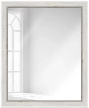 WANDStyle Wandspiegel H640 aus Massivholz in Weiß 66x86 cm im Stil Shabby-Chic