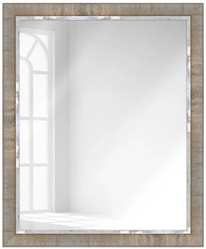 WANDStyle Wandspiegel H670 aus Massivholz in Taupe 67x87 cm im Stil Vintage