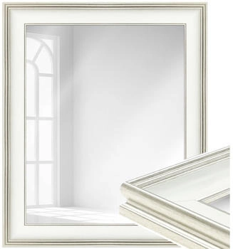 WANDStyle Wandspiegel H235 aus Kunststoff in Weiß 70x90 cm im Stil Klassisch