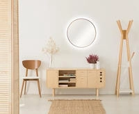 Copper Light Spiegel Rund - 50 Cm - Runder Wandspiegel In Kupfer- Wandspiegel Mit Led