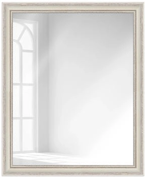 WANDStyle Wandspiegel H390 aus Massivholz in Cremefarben 56x66 cm im Stil Landhaus