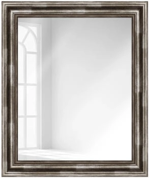 WANDStyle Wandspiegel H550 aus Massivholz in Silber 70x90 cm im Stil Antik