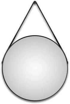 DSK Wandspiegel Silver Coiffeur Ø 80 cm Schwarz Matt Rund