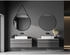 DSK Wandspiegel Silver Coiffeur Ø 80 cm Schwarz Matt Rund