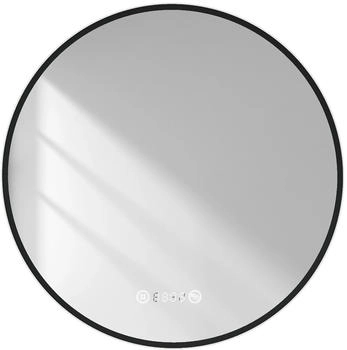 EMKE Rund LED Badspiegel 60 cm Spiegel mit Beleuchtung Schwarzer