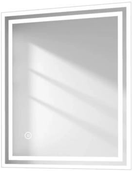 EMKE Badspiegel mit Beleuchtung 60x50 cm LED-Spiegel mit Anti-Beschlag Touchschalter Kaltweiß Licht