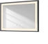 EMKE Badspiegel mit Beleuchtung 70x50cm Schwarzer Rand Spiegel mit Touch Antibeschlag Uhr Temperatur Dimmbar
