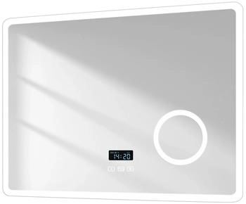 EMKE Badspiegel mit 3-fache Vergrößerung 80x60 cm Bluetooth LED Spiegel mit 3 Lichtfarben Dimmbar Beschlagfrei
