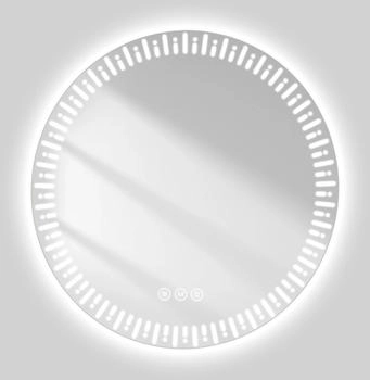 EMKE Rund Badspiegel mit Beleuchtung 50 cm LED Spiegel mit Beschlagfrei Dimmbar 3 Lichtfarbe Touchschalter