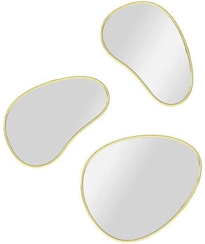 Umbra Spiegelset Messing Kunststoff 3-teilig 25x30x1 cm