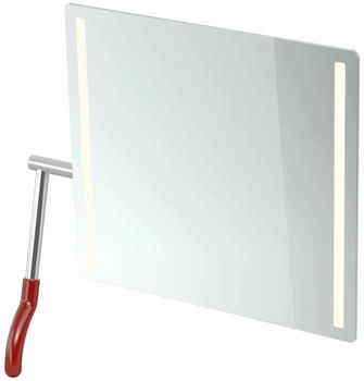 Hewi Serie 802 LifeSystem LED-Kippspiegel, Hebel links rubinrot