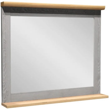 XORA Badezimmerspiegel Bergen Grau Eiche Artisan Glas rechteckig 80x69x12 cm