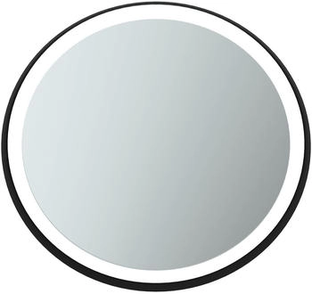 Ideal Standard Conca Spiegel rund 65 cm, mit Ambientelicht und Metallrahmen neutral, schwarz gerahmt