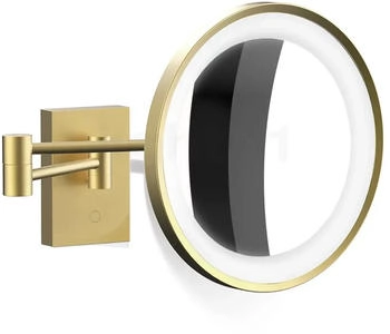 Decor Walther BS 40 Wandkosmetikspiegel LED gold matt - Vergrößerung 7-fach