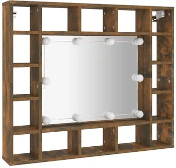 vidaXL Spiegelschrank mit LED Räuchereiche (820448)
