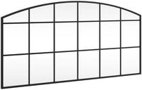 vidaXL Wandspiegel Schwarz 100x50 cm Gew&ouml;lbt Eisen