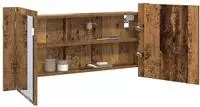 vidaXL LED Spiegel-Schrank Altholz 100 x 12 x 45 cm Holzwerkstoff