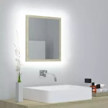 vidaXL LED-Badspiegel Sonoma-Eiche 40x8,5x37cm Acryl (804911)