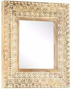 vidaXL Spiegel Handgeschnitzt 50x50x2,6cm Massivholz Mango (321644)