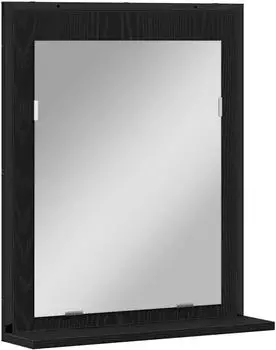 vidaXL Spiegel mit Regal Schwarz Eichen-Optik 50x12x60cm (862222)