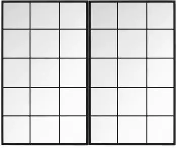 vidaXL Wandspiegel 2 Stk. Schwarz 100x60cm Metall (3189035)