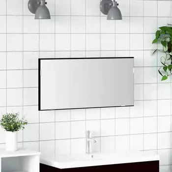 vidaXL Spiegel mit LED-Lichtleisten Schwarz Eichen-Optik 80x37cm (863308)