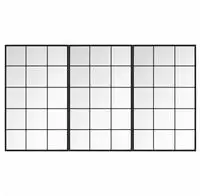 vidaXL Wandspiegel 3 Stk. Schwarz 100x60 cm Metall