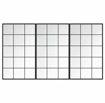 vidaXL Wandspiegel 3 Stk. Schwarz 100x60cm Metall (3189036)