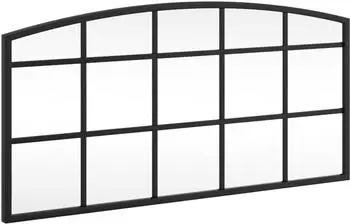 vidaXL Wandspiegel Schwarz 60x30cm Gew&ouml;lbt Eisen (358636)