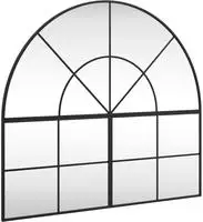 vidaXL Wandspiegel Schwarz 100x90 cm Gew&ouml;lbt Eisen