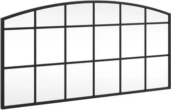 vidaXL Wandspiegel Schwarz 80x40cm Gewölbt Eisen (358637)