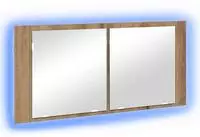 vidaXL LED Spiegel-Schrank mit Regal Artisan-Eiche 100 x 12 x 45 cm