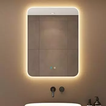 doporro LED-Spiegel-03 Badspiegel 60x80cm Retroilluminato Touch Dimmerbar Antifog (LED-Spiegel-03)