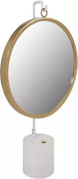 Kayoom Eleganca 325 Runder Tischspiegel 75cm Weiß & Gold (EVFKD-WHT-GLD)