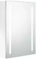 Led-spiegelschrank F&uuml;rs Bad Gl&auml;nzend Wei&szlig; 50x13x70 Cm Vidaxl