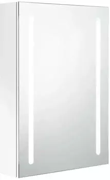 vidaXL LED-Spiegelschrank Bad Glänzend Weiß 50x13x70cm (326501)