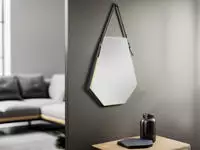 MIRRORS AND MORE Dekospiegel "Emmi" sechseckige Form, dekoratives Lederband